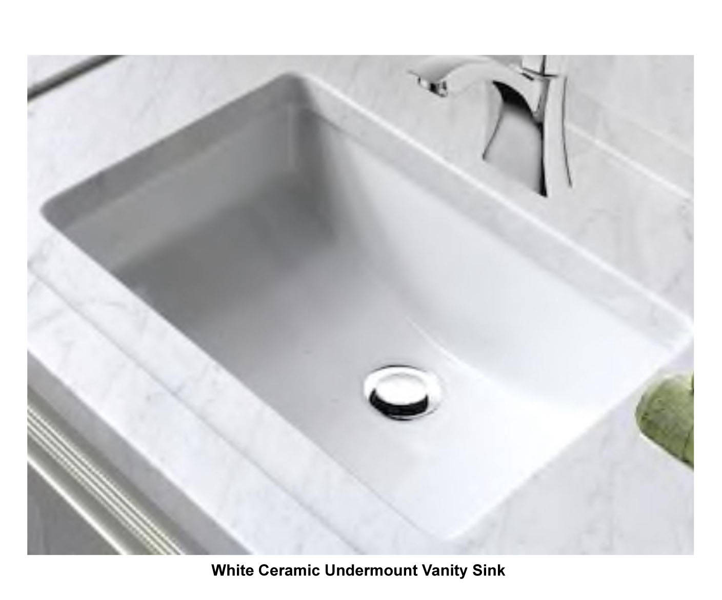 White Ceramic Undermount Vanity Sink